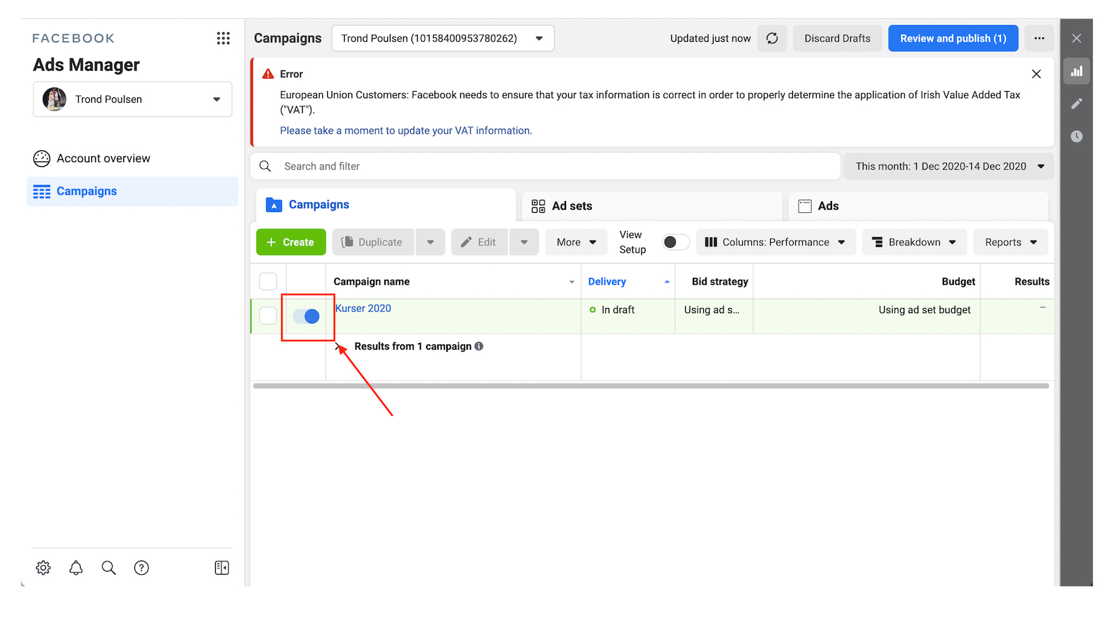 Facebook - Fremhævelse af stop