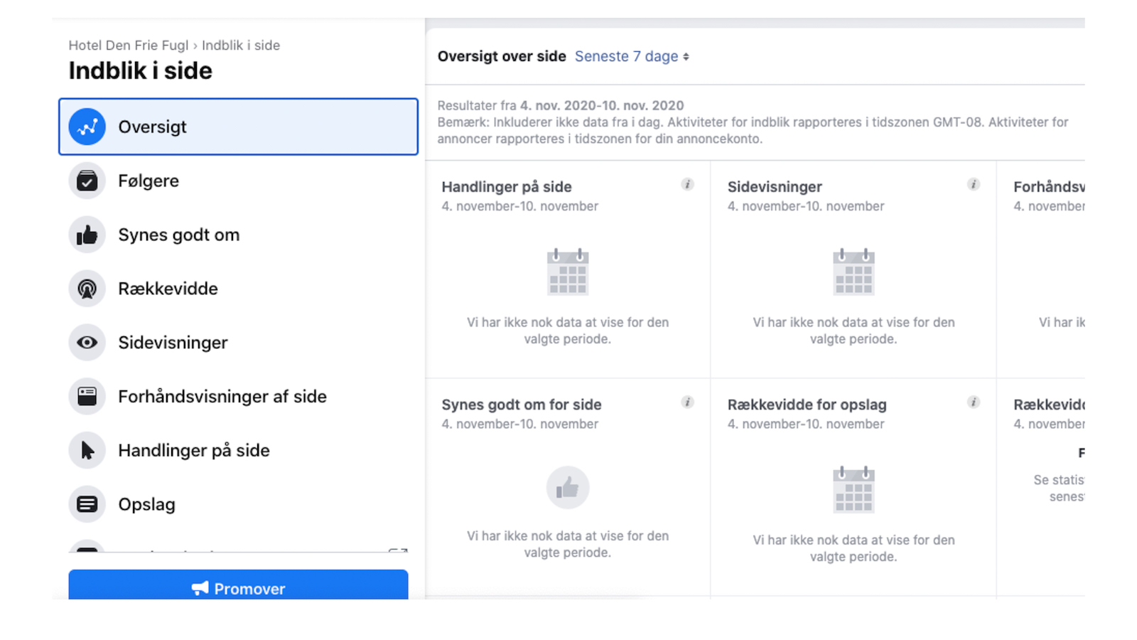 Facebook - Indblik oversigt
